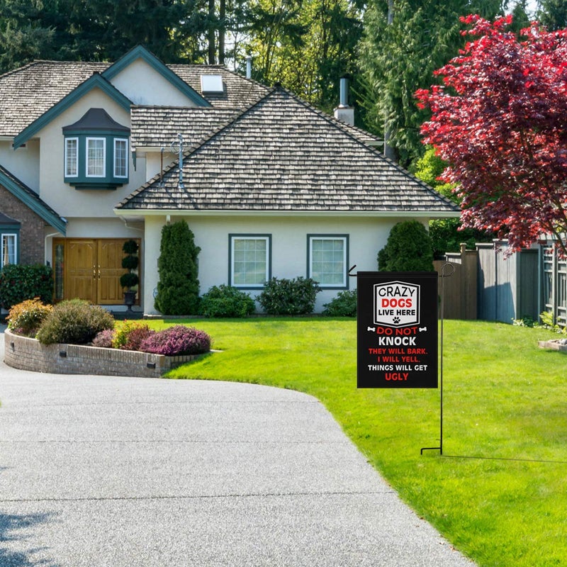 Monaco Garden Flag Crazy Dogs Live Here Welcome Garden Flags Double Sided Yard Flag Fall Garden Flag 12 x 18 Inch Dog Garden Flag - Image 5